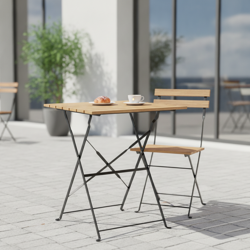 Powder Coated Steel Square Table 600mm for Indoor & Outdoor Use