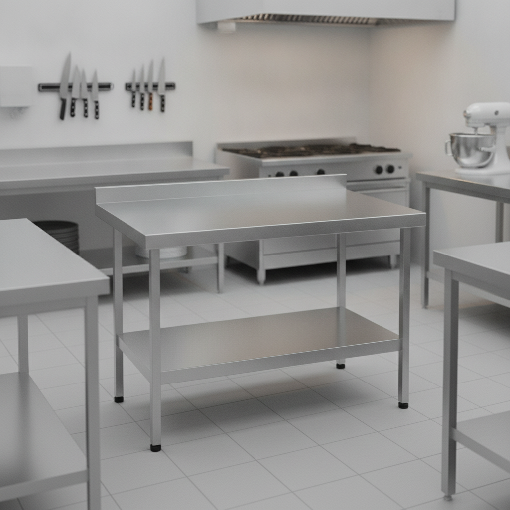 304 Stainless Steel Wall Table with Upstand 650mm for Commercial Kitchens