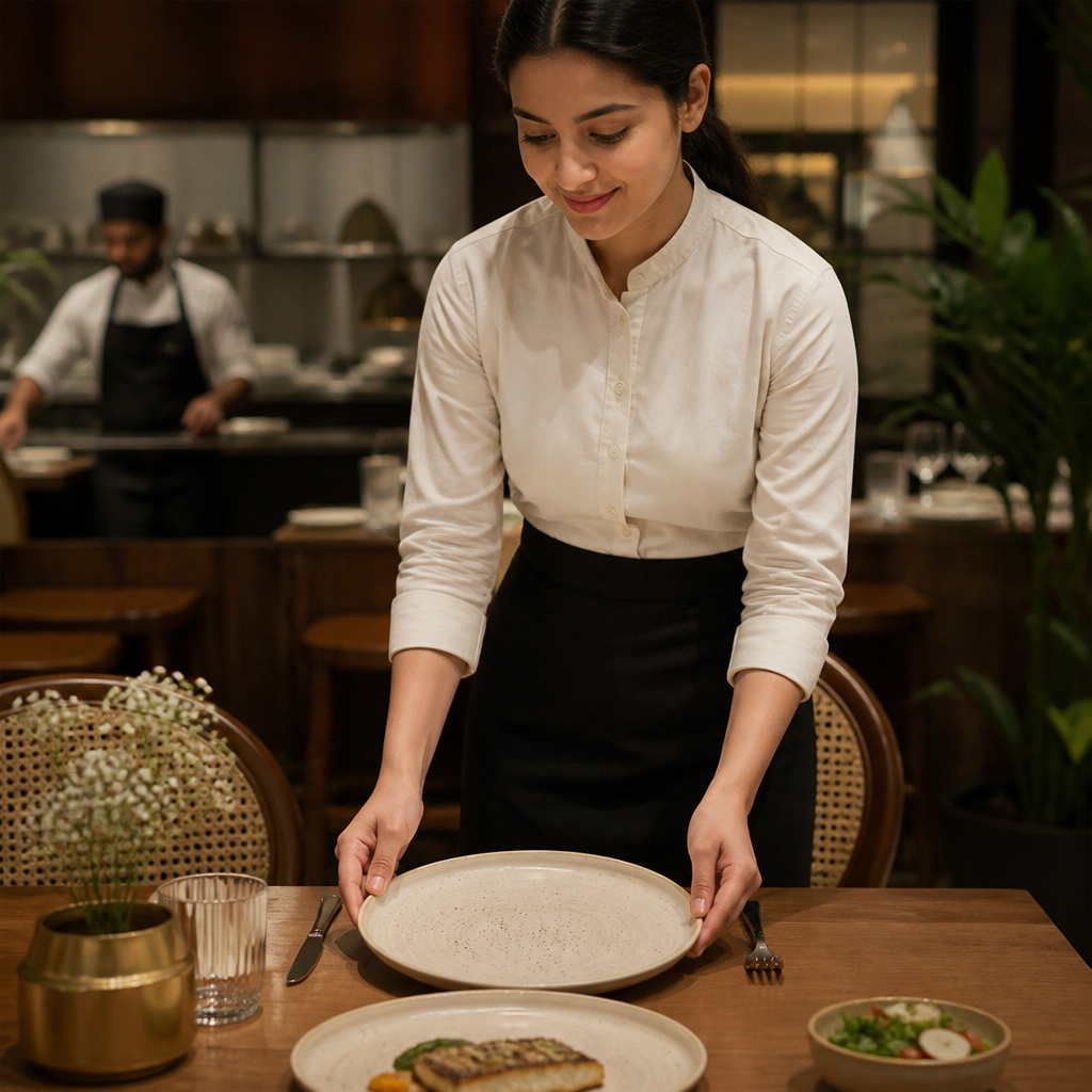Walled Plates 257mm Vitrified Ceramic for Casual Dining (Pack of 6)