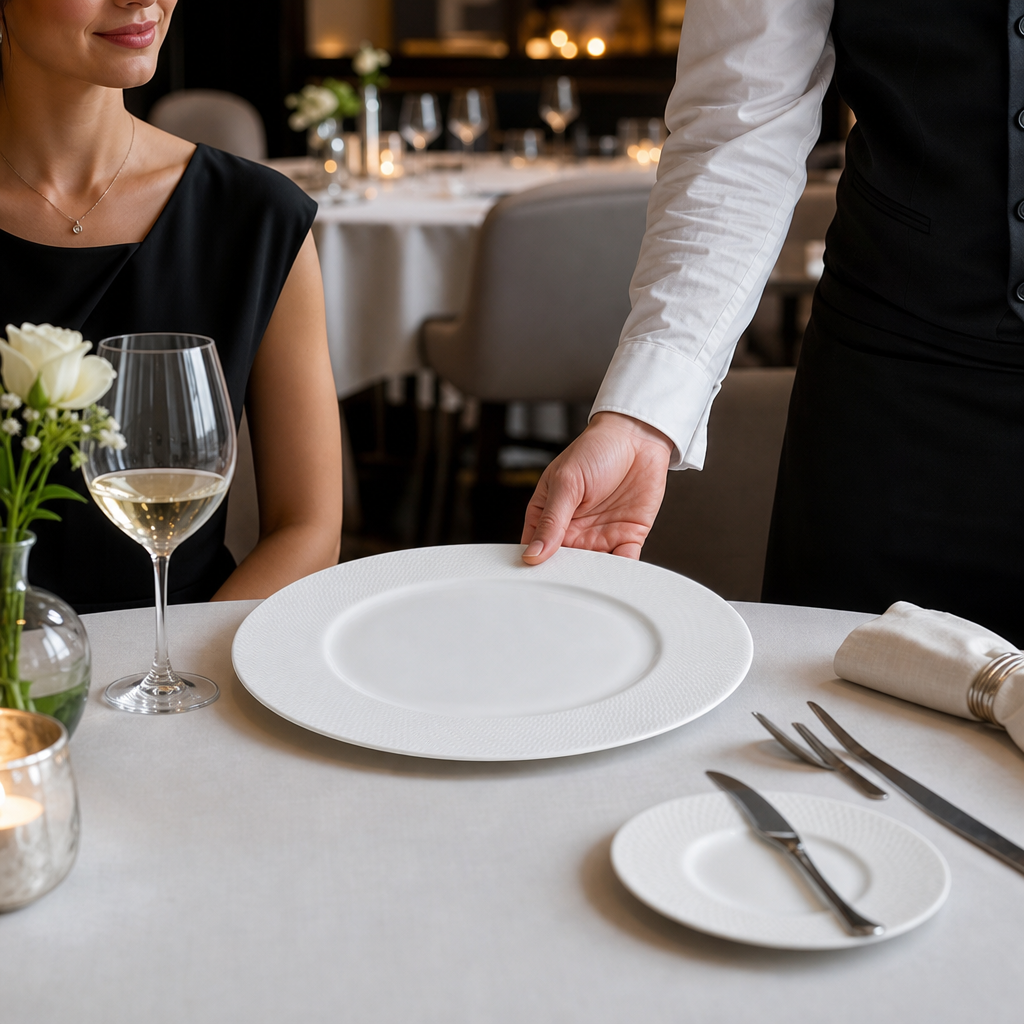 Plates 300mm Bone China for Upscale Dining (Pack of 12)