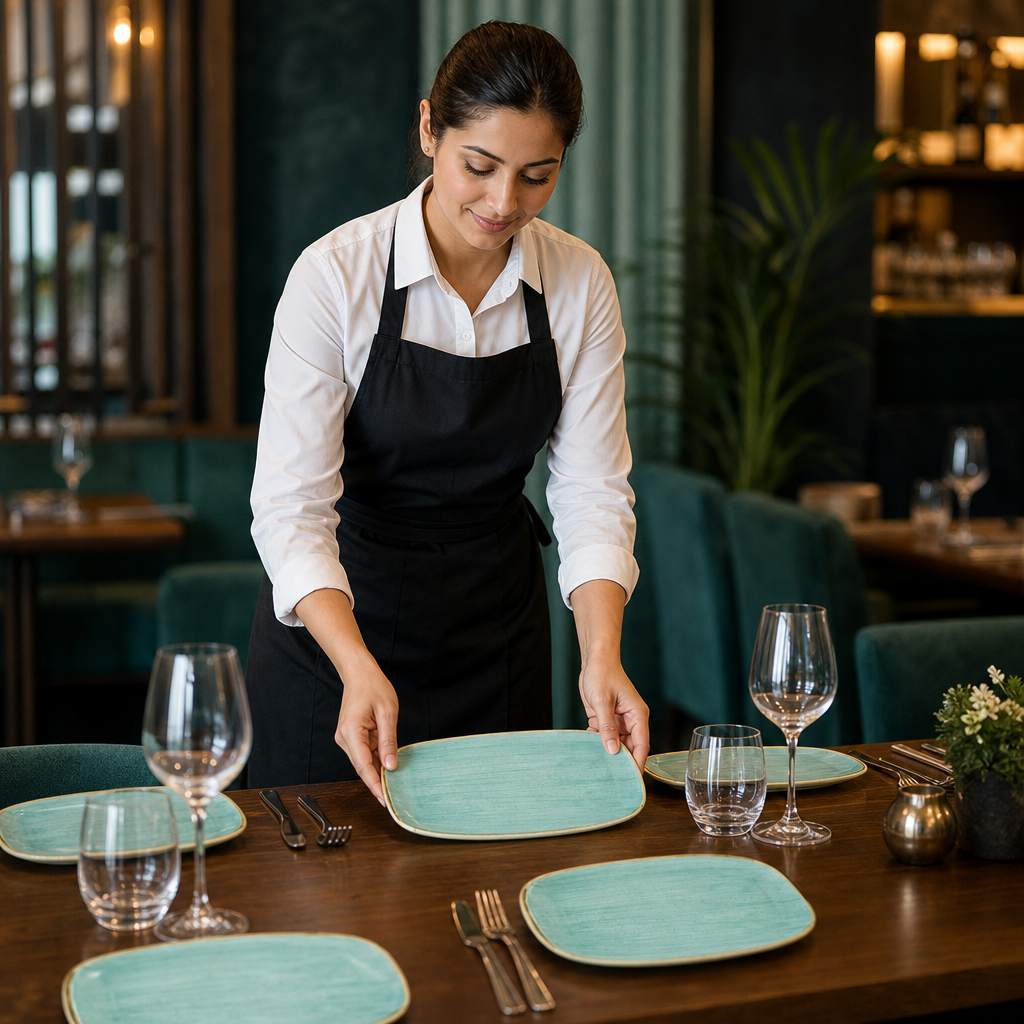 Oblong Plates Vitrified Ceramic for Tabletop Use