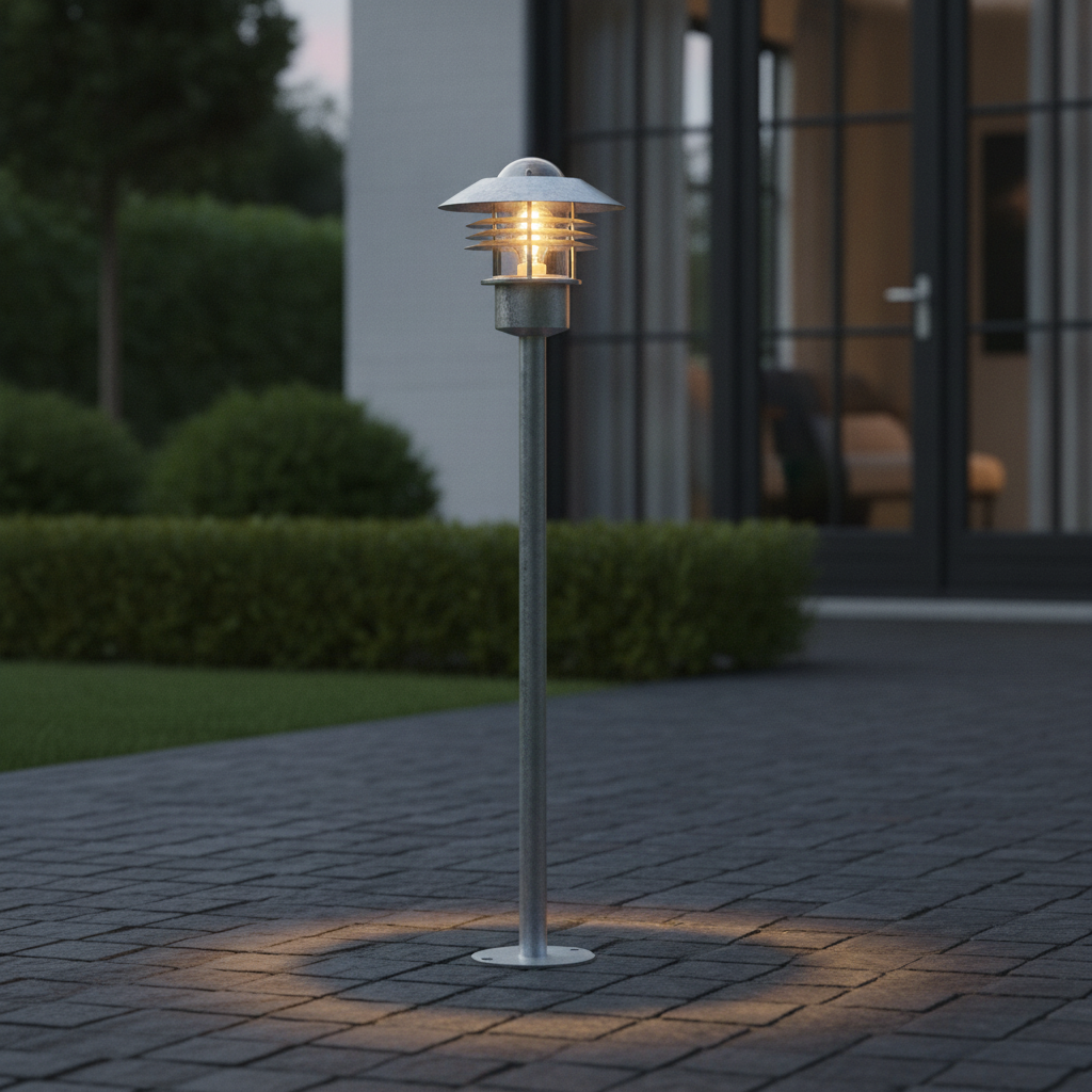 Galvanised Steel Outdoor Garden Light for Patios & Entrances