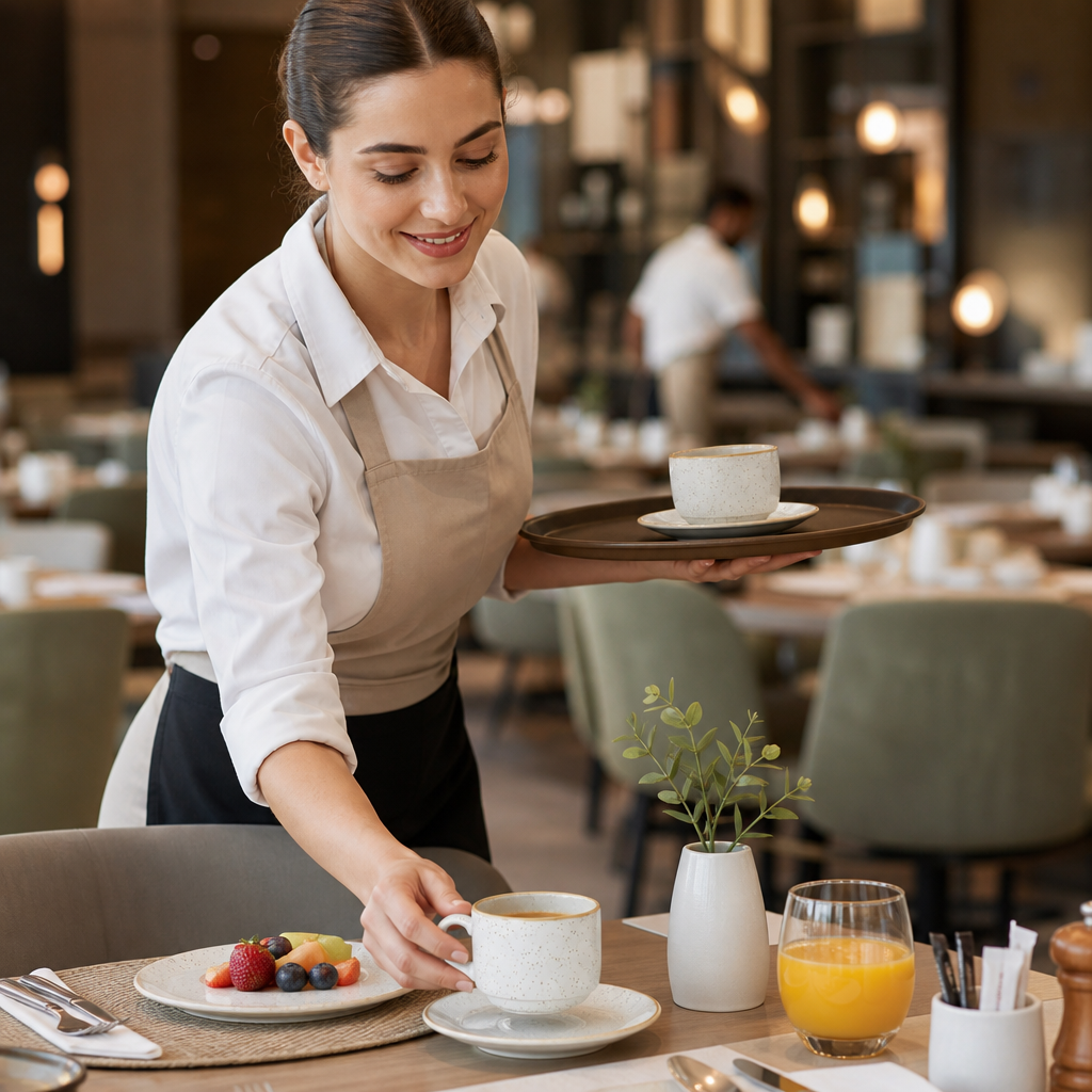 Stacking Cups 227ml White Vitrified Ceramic for Hotel Breakfast Service (Pack of 12)