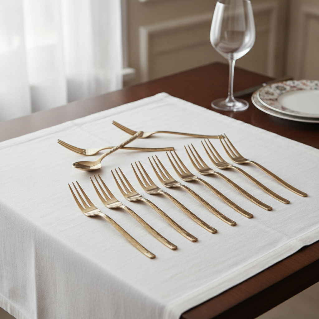 Stainless Steel XL Table Forks for Elegant Dining (Pack of 12)