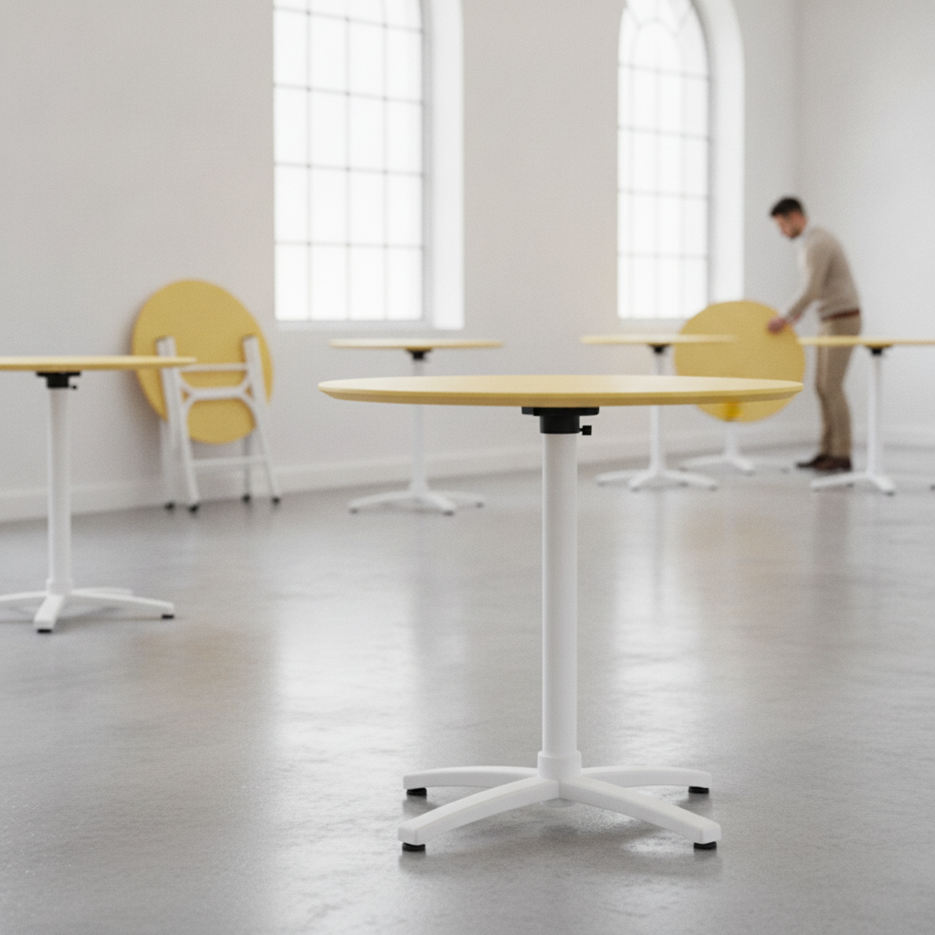Lightweight Yellow Polypropylene Folding Table 800mm for Events