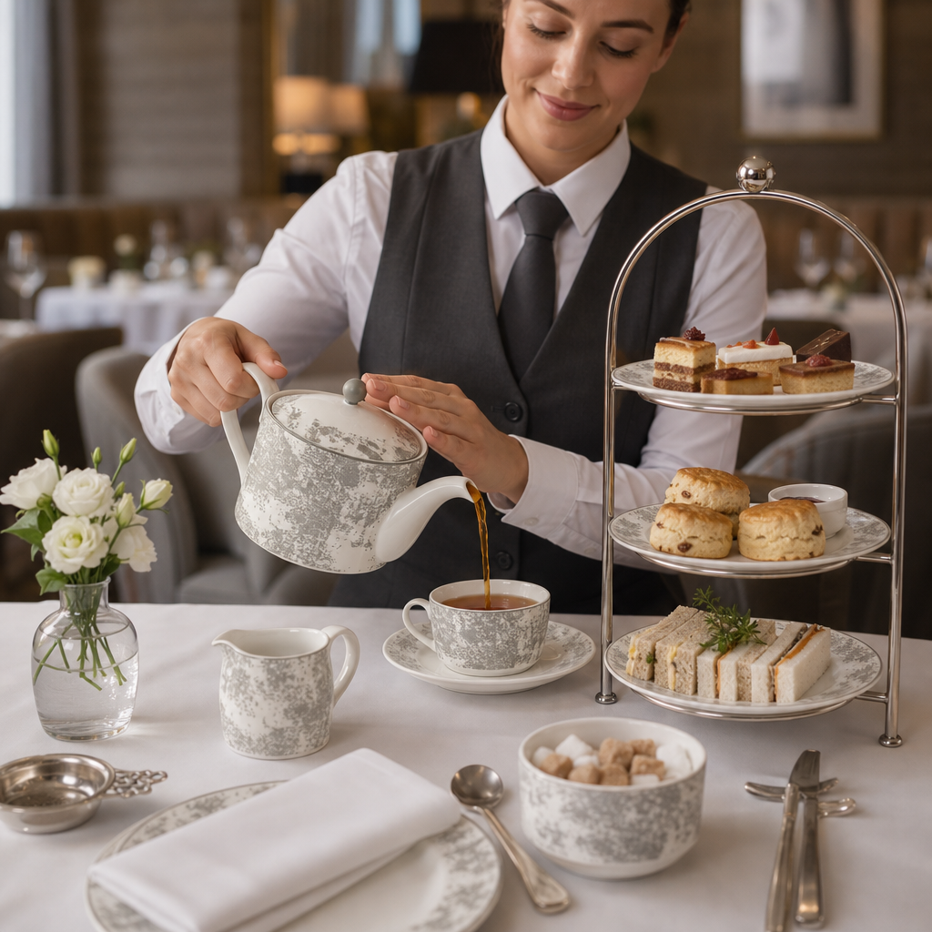 Fine Bone China Grey Teapot 1.05L for Afternoon Tea