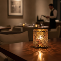 Crackle Glass Votive Lamp 340mm for Enhancing Dining Experience