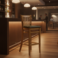 Rubber Wood Bar Chair with Padded Seat 1100mm for Commercial Use