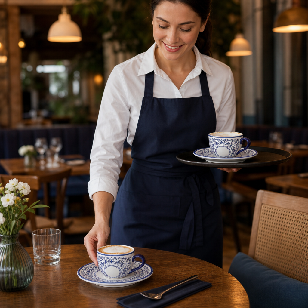 Cappuccino Saucers 159mm Vitrified Stoneware for Dining Tables (Pack of 12)