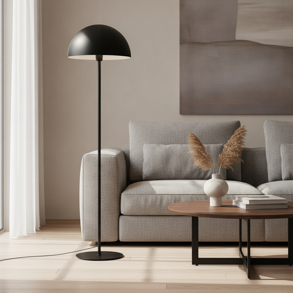 Metal Black Indoor Floor Lamp 1400mm for Modern Spaces