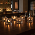 Soda Lime Square Panelled Nightlight Holders 70mm for Cafés & Events (Pack of 6)
