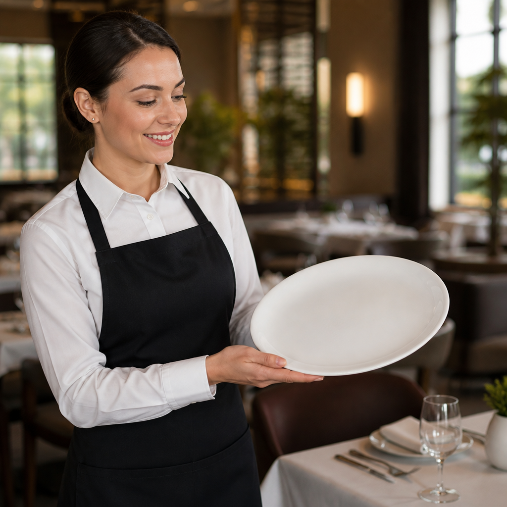 Oval Plates 280mm Bone China for Restaurant Dining (Pack of 6)