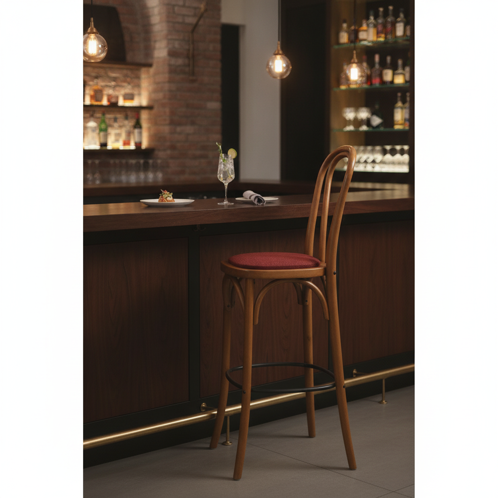 Rubber Wood Hoop Back Bar Chair 10kg for Restaurants & Bars