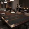 High Grade Silicone Table Runner Black 356x180mm for Dining (Pack of 3)