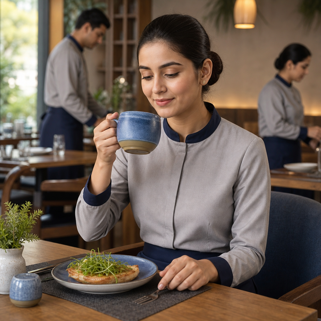 Mugs 312ml Blue Vitrified Ceramic for Dining (Pack of 12)