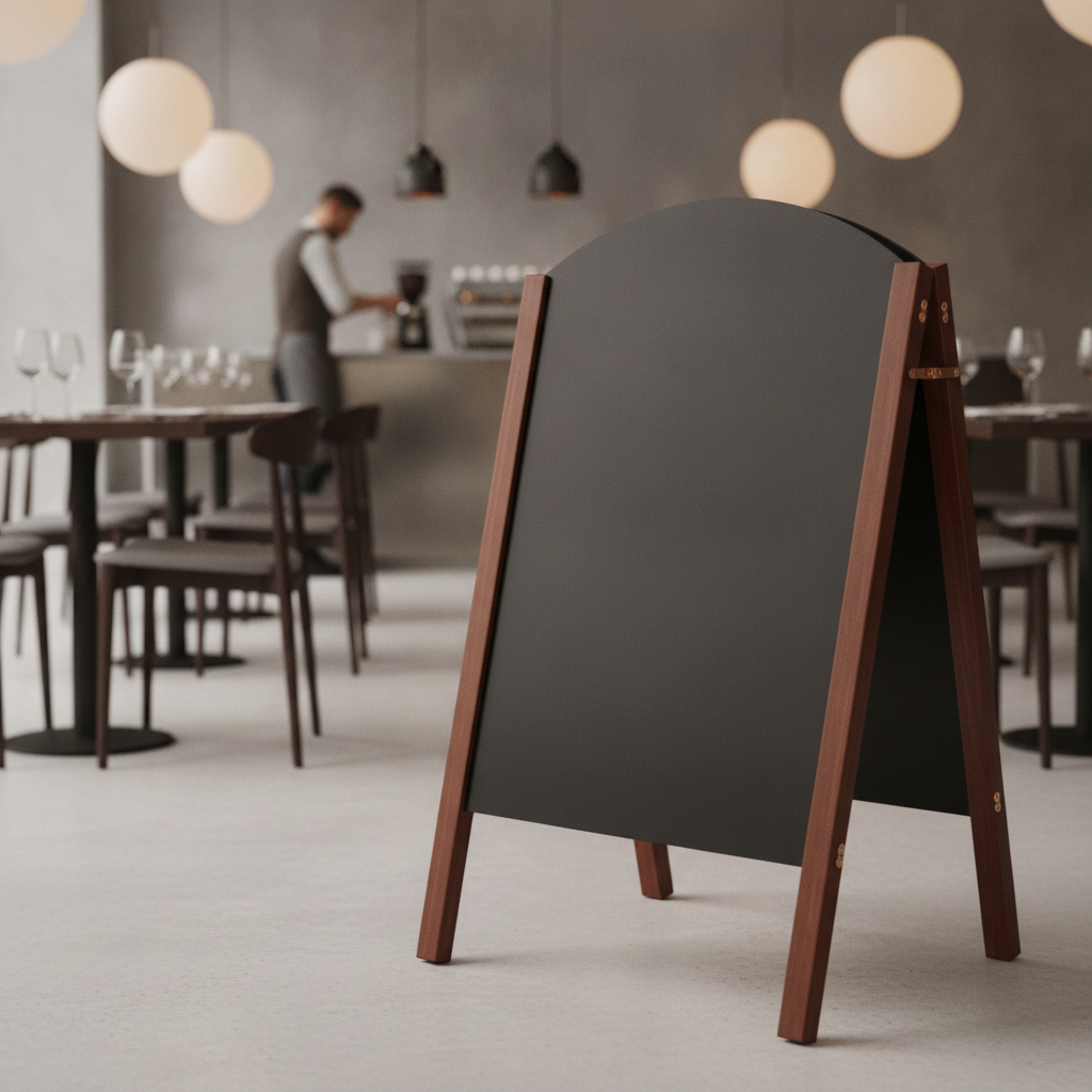 Wood A-Board with Curved Top for Outdoor Display