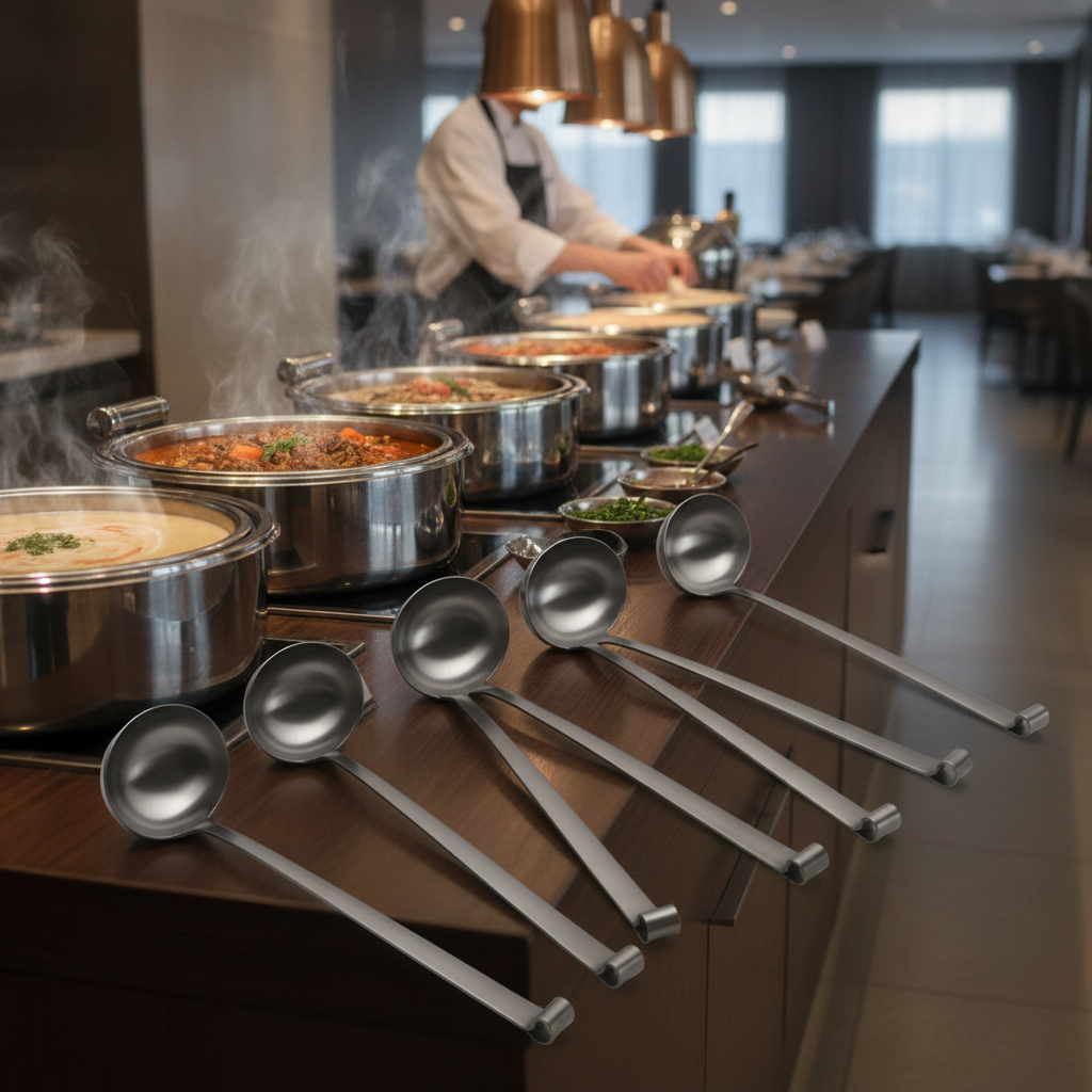 Stainless Steel Soup Ladles 265mm for Buffet Presentation (Pack of 10)