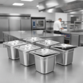 Stainless Steel Gastronorm Tray 1/6 for Food Storage (Pack of 6)