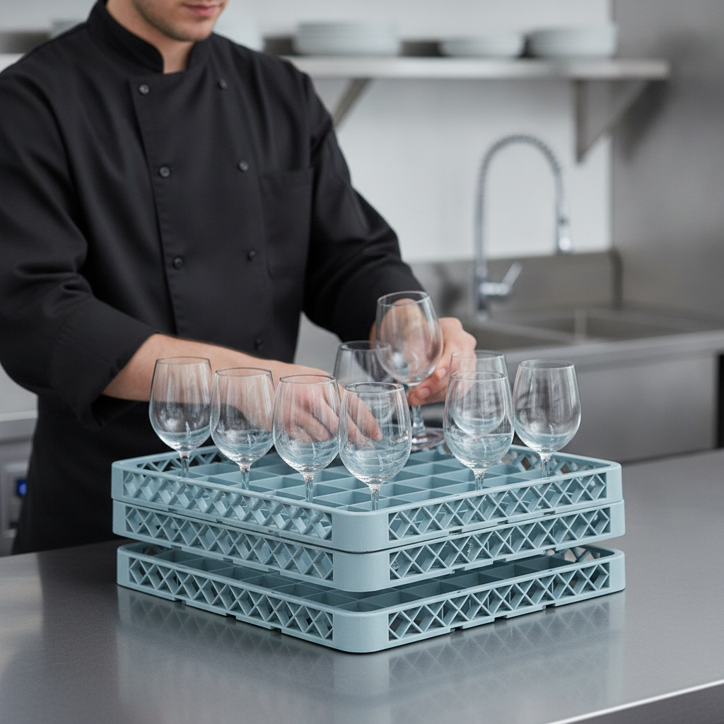 Glass Rack Extender for 49 Compartment Racks for Professional Use