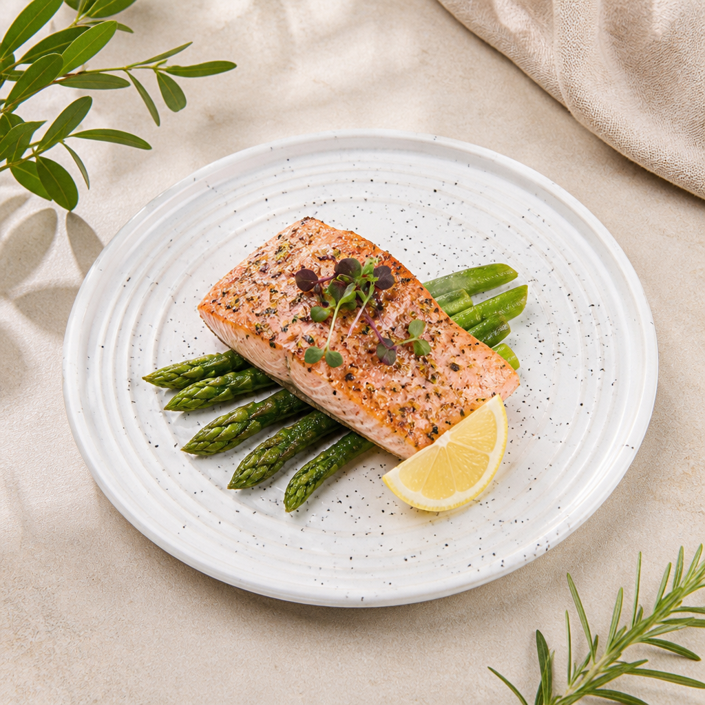 Porcelain Flat Round Plates with White Speckle 180mm for Restaurant Dining
