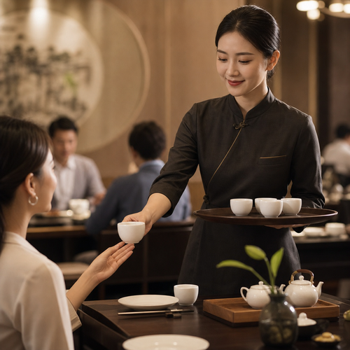 Chinese Tea Cups 110ml Porcelain for Dining Services (Pack of 12)