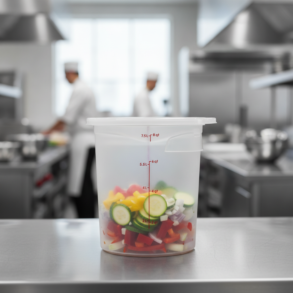 Polypropylene CamRound Container 7.6L for Food Storage