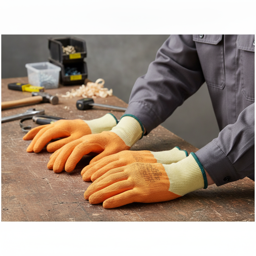 Polyester Blend Latex Palm Gloves for Heavy Duty Work (Pack of 10)