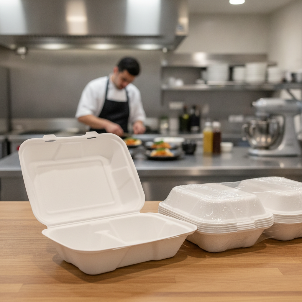 Fibre Clamshell Takeaway Boxes 9x6" for Busy Kitchens (Pack of 200)
