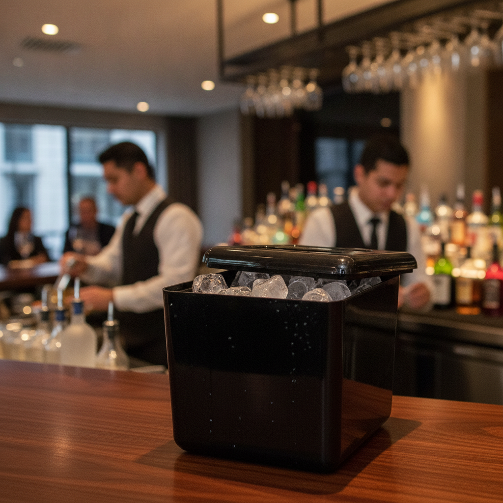Plastic Insulated Square Ice Bucket 6L for Restaurants