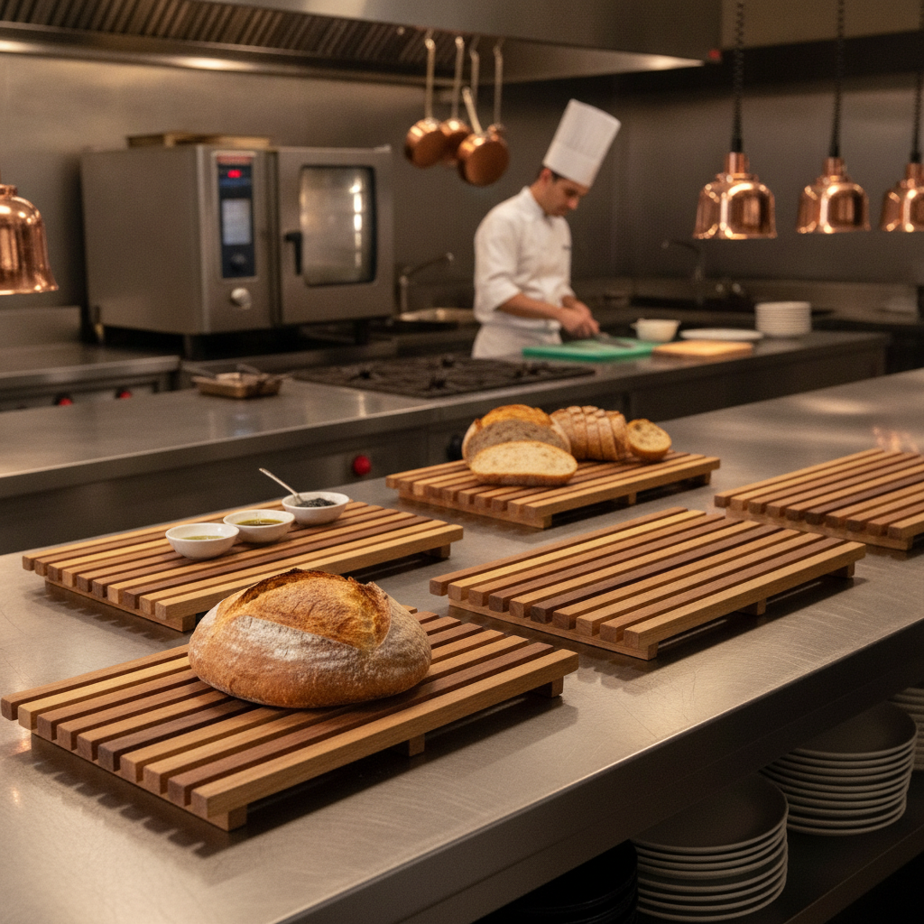 Acacia Wood Rectangular Bread Boards 373x234mm for Bakeries (Pack of 4)