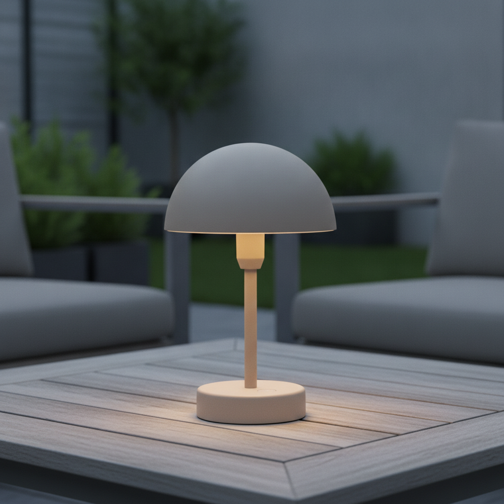 Aluminium Outdoor Battery Light in Beige for Indoor & Outdoor Use