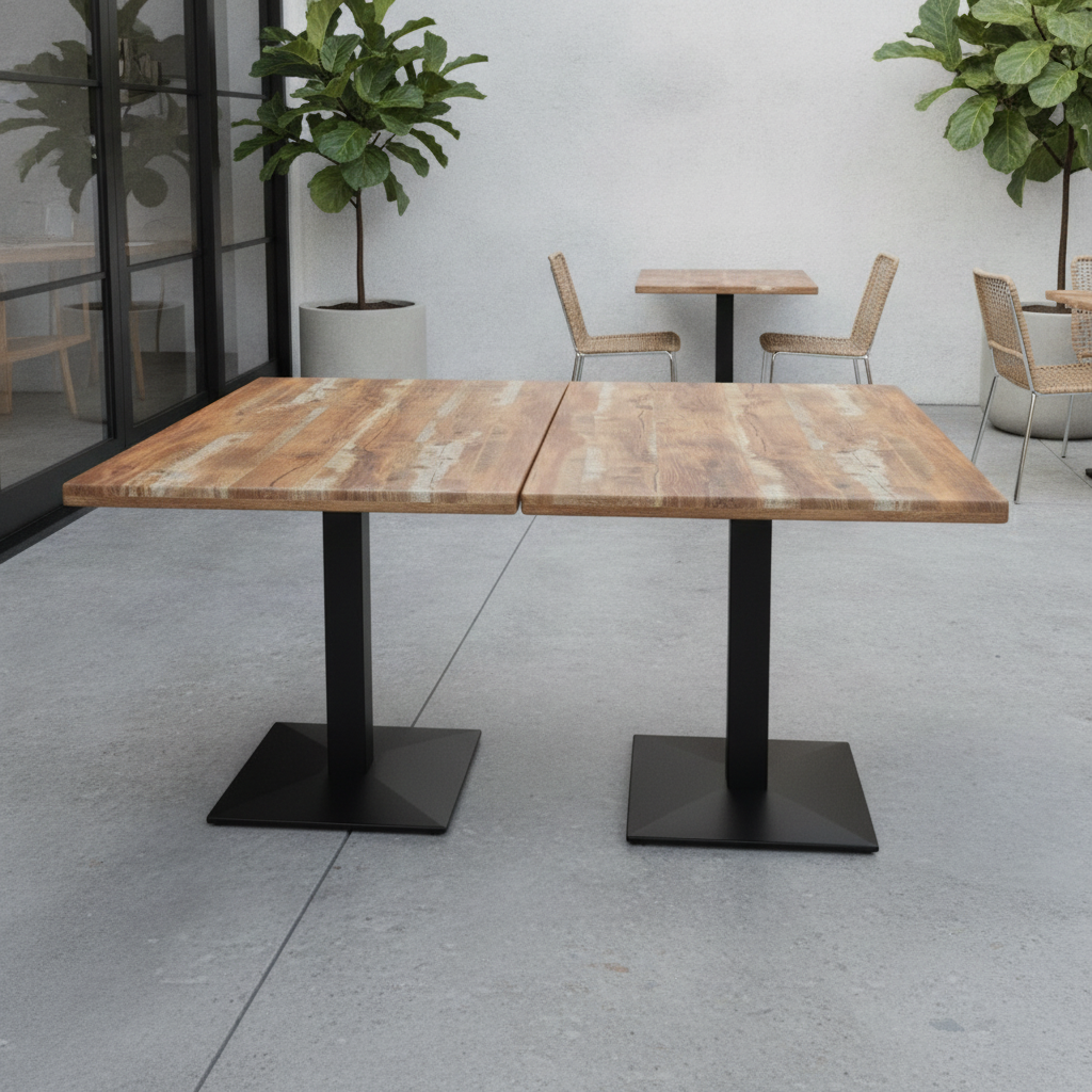 Planked Oak Rectangular Table Top 1200x700mm for Indoor & Outdoor Dining (Pack of 2)