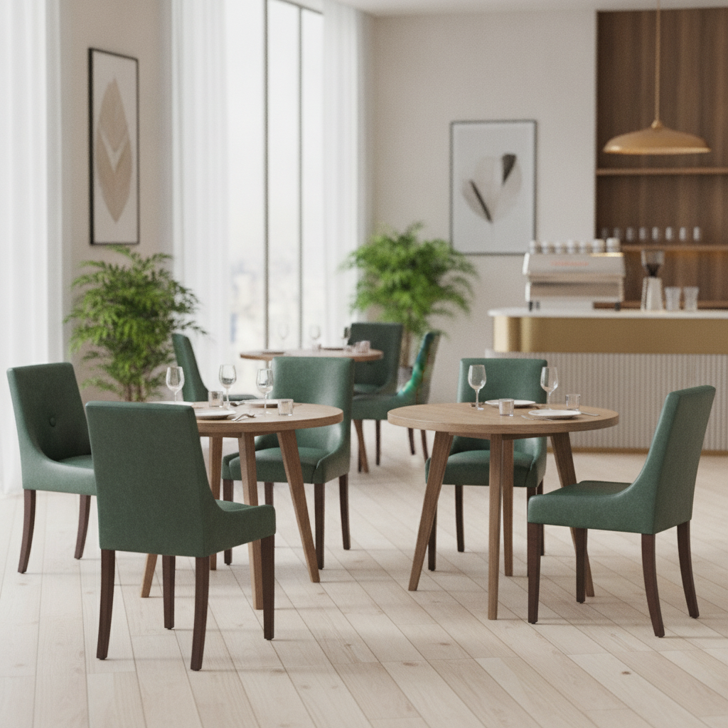 Rubber Wood Bath Dining Chair 870x460mm for Restaurants & Cafés (Pack of 6)
