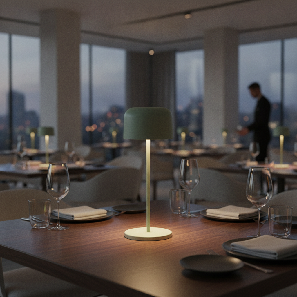 Aluminium Round Dome Table Lamp 300mm for Indoor & Outdoor Use