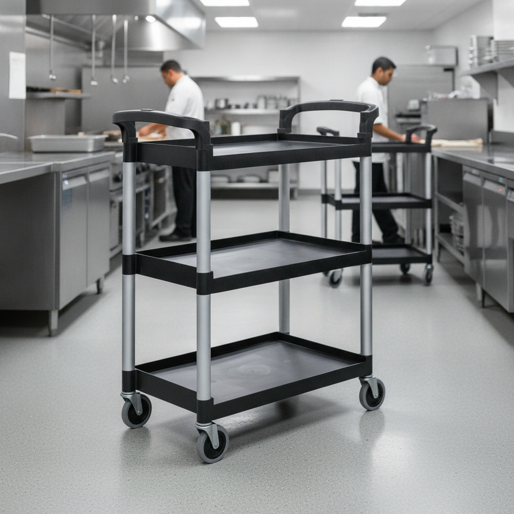 Polypropylene Utility Cart Black for Efficient Transport