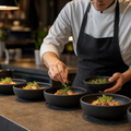 Bowls 120mm Black Stoneware for Elegant Table Settings (Pack of 6)