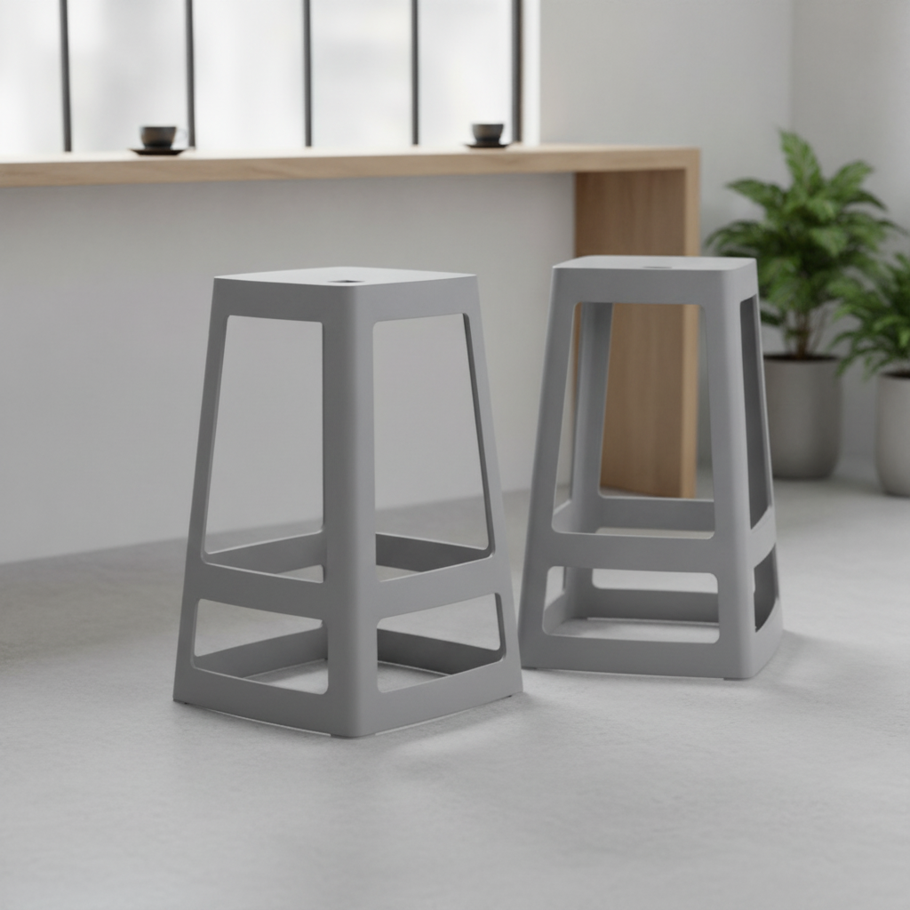 Polypropylene High Stools Mouse Grey 650x430mm for Indoor & Outdoor Use (Pack of 2)
