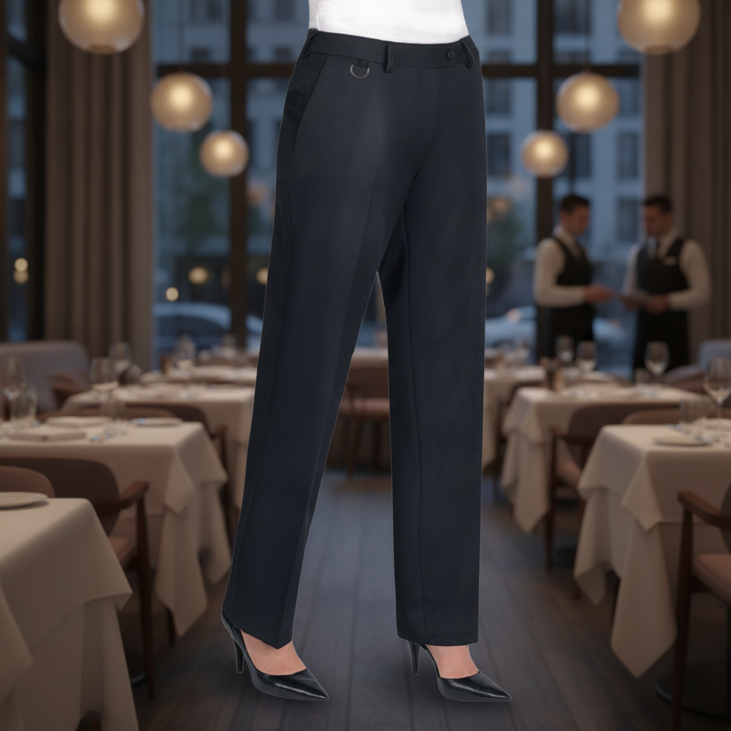 Polyester Black Ladies Trousers Size 24 for Front of House