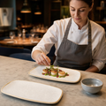 Rectangular Plates White Vitrified Ceramic for Elegant Dining (Pack of 12)