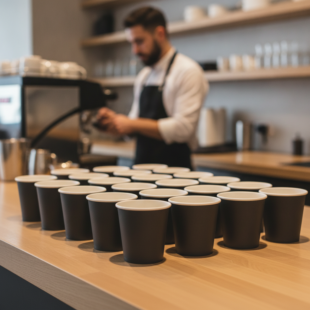 Cardboard Black Espresso Cups 114ml for Serving Hot Drinks (Pack of 1000)