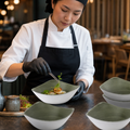 Bowls 178mm Green Porcelain for Dining (Pack of 12)