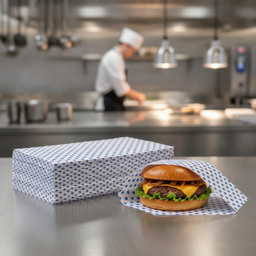 Grease-Resistant Paper Burger Wraps 250x350mm for Food Service (Pack of 200)