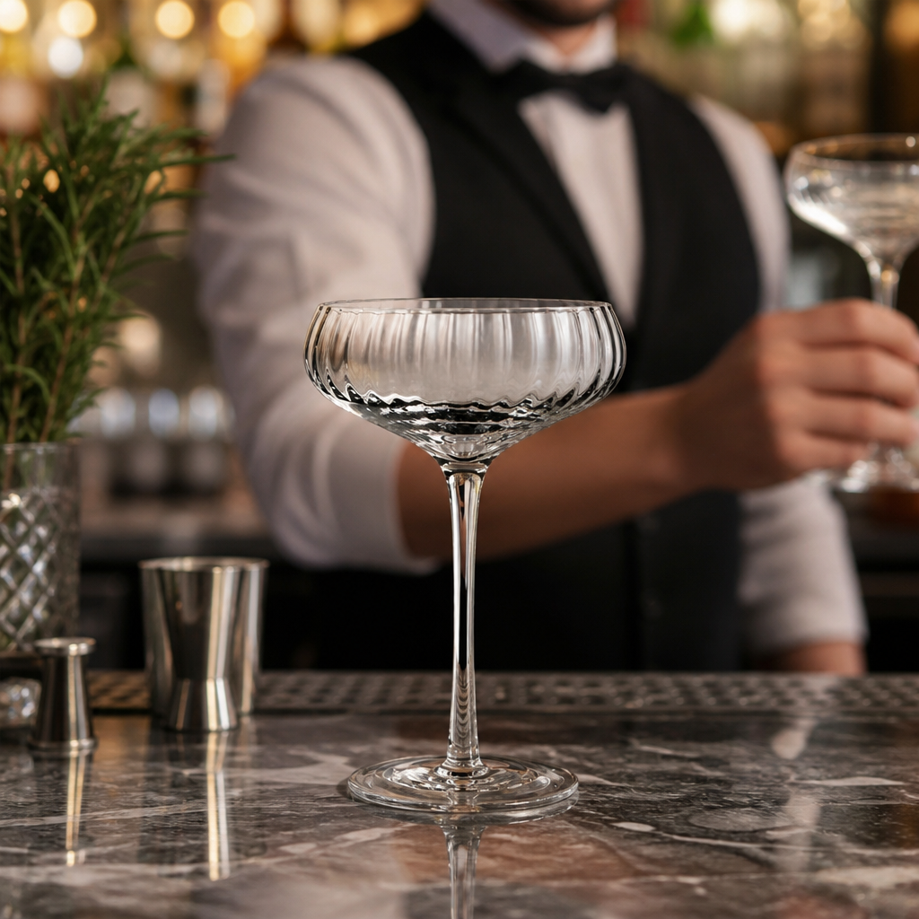 Handmade Glass Coupe Glasses 260ml for Bars & Restaurants (Pack of 24)