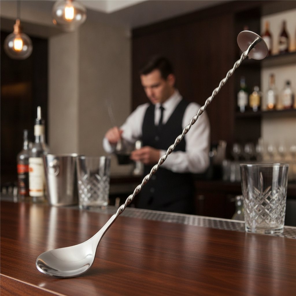 Steel Cocktail Spoon with Masher 46g for Mixing Drinks