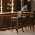 Rubber Wood Green Bar Chair 1010x410mm for Hospitality Settings