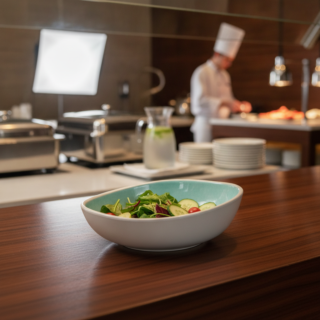 Melamine Bowl with Green Interior 250ml for Buffet Displays