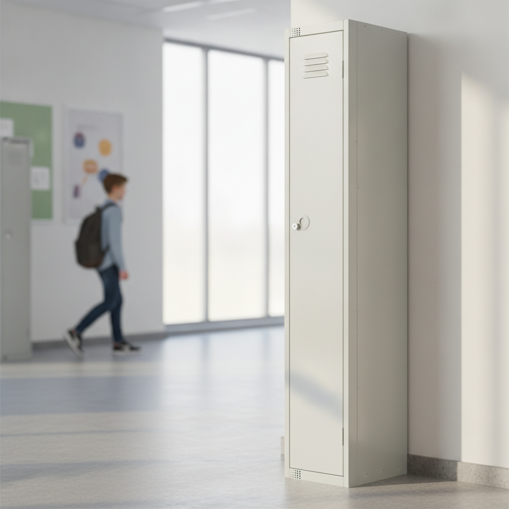 Powder Coated Steel Single Door Lockers 450mm Deep for Schools