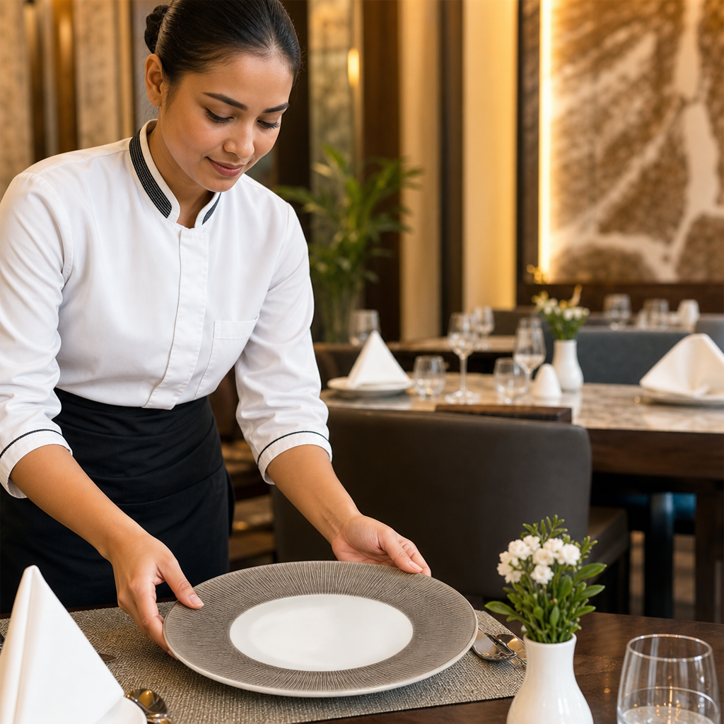 Deep Round Coupe Plates 255mm Vitrified Ceramic for Restaurants (Pack of 12)