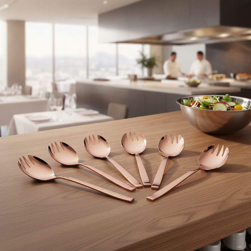 18/10 Stainless Steel Large Salad Forks for Serving (Pack of 6)