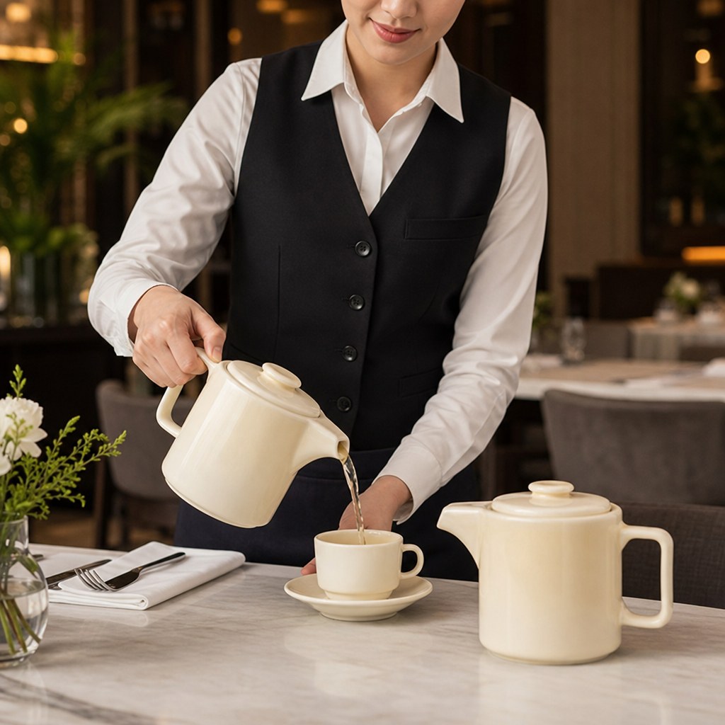 Porcelain Lemon Tea Pots 450ml for Elegant Dining (Pack of 2)